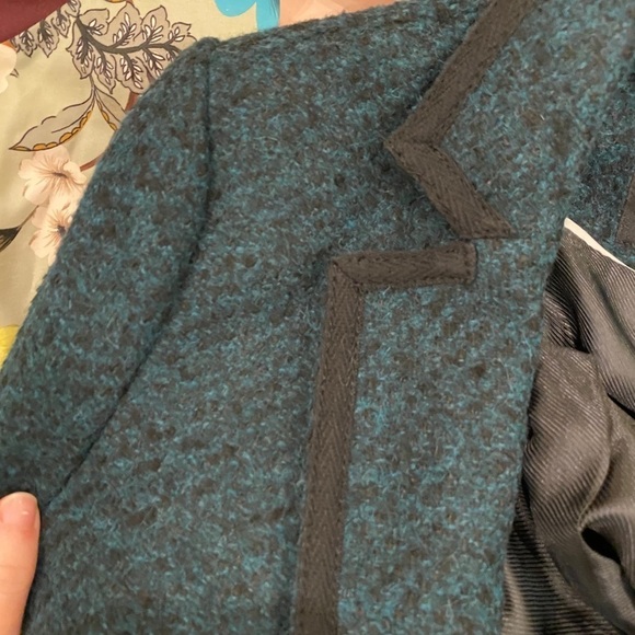 Banana republic / hunter green tweed Italian wool coat small s P - Picture 9 of 11